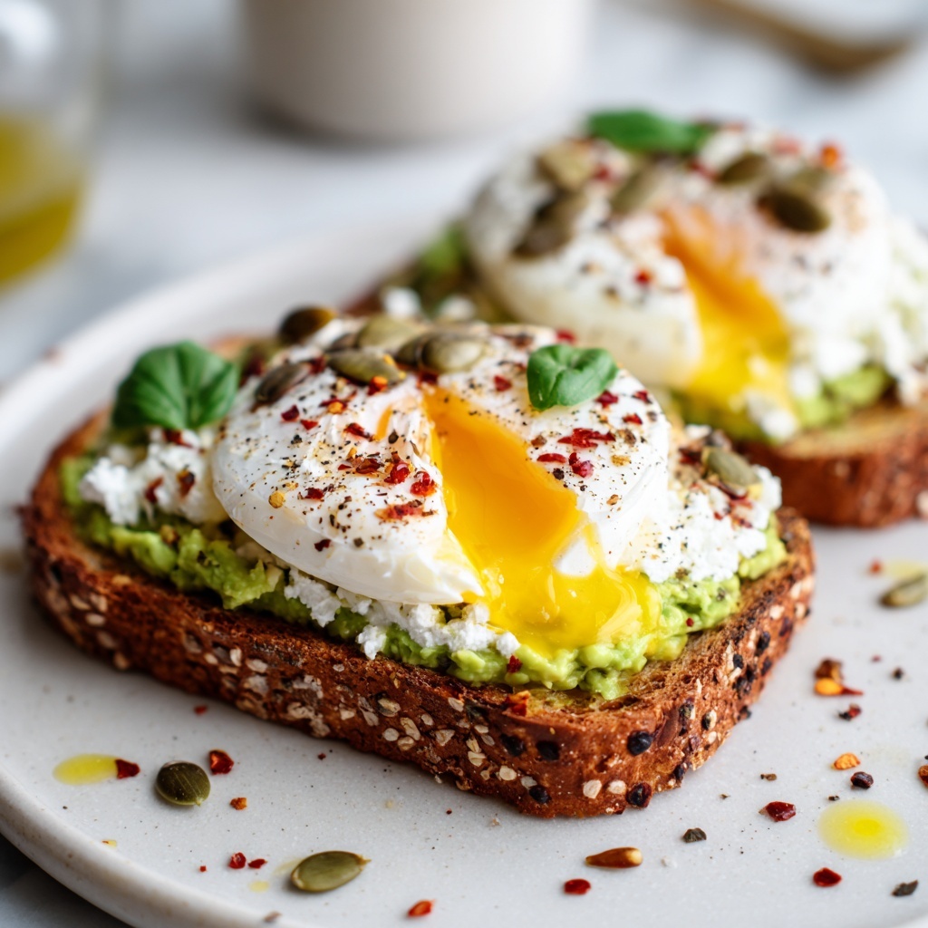 Vegan Avocado & Mushroom Toast with Vegan Ricotta Recipe - Recipe Image