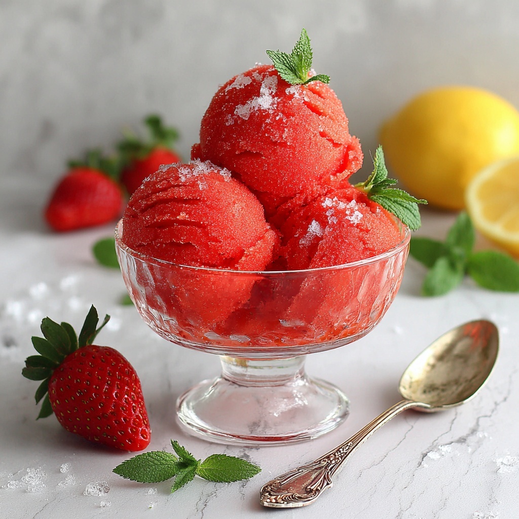 Strawberry Sorbet: The Ultimate Guide to Making It at Home Recipe - Recipe Image