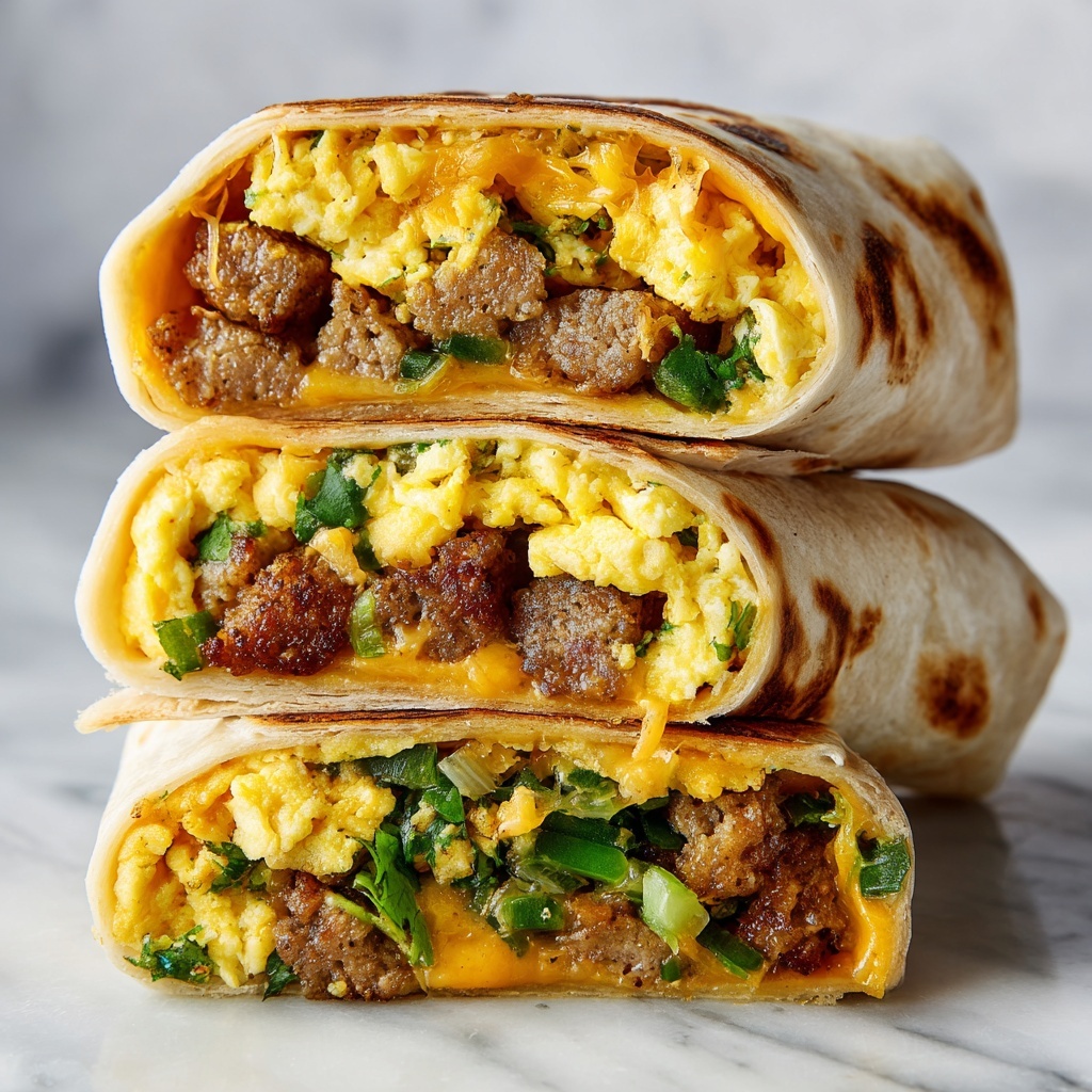 Breakfast Burritos with Hash Browns, Sausage, and Spinach Recipe - Recipe Image