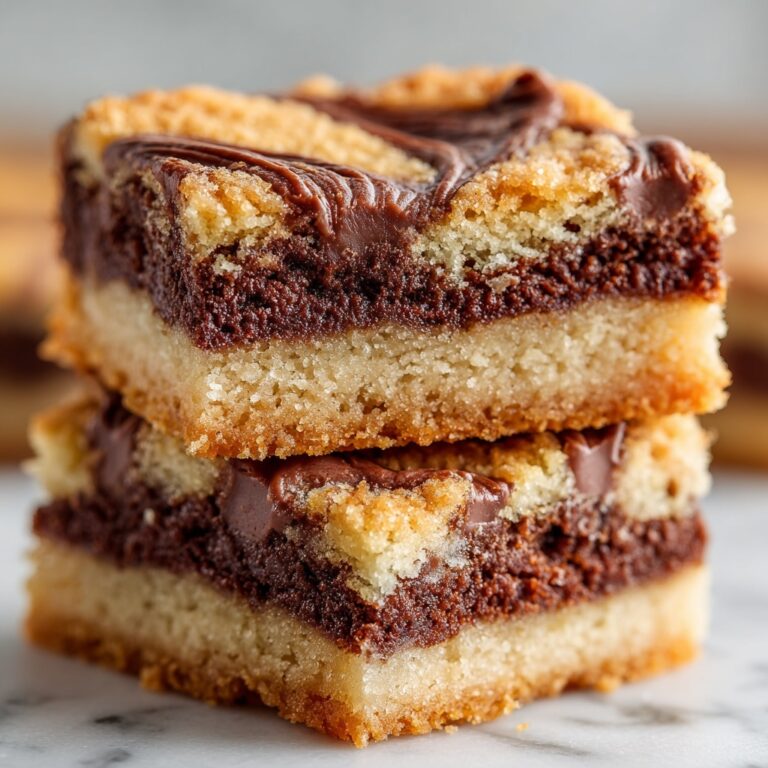 Fudge-Filled Peanut Butter Cake Bars Recipe