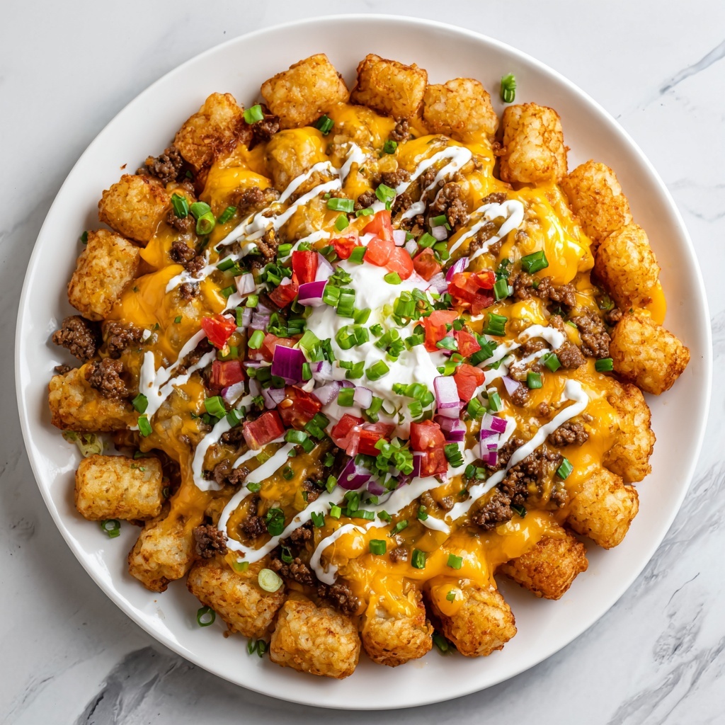 Loaded Cowboy BBQ Tater Tot Nachos Recipe - Recipe Image