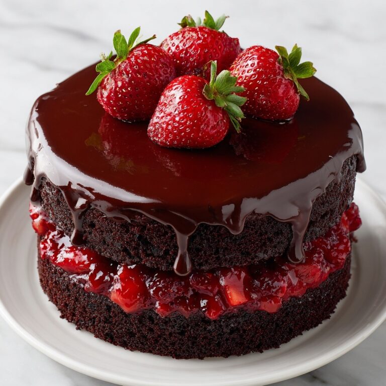 Chocolate Cake with Strawberry Filling and Rich Chocolate Frosting Recipe