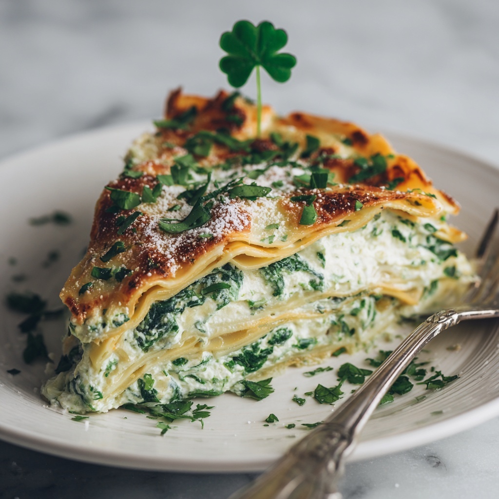 St. Patrick's Day Shamrock Lasagna Dessert Recipe - Recipe Image