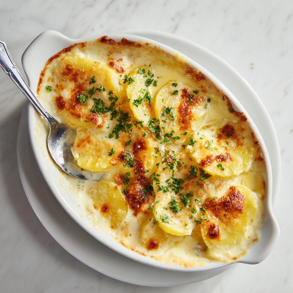 Dad’s Creamy & Cheesy Au Gratin Potatoes Recipe - Recipe Image