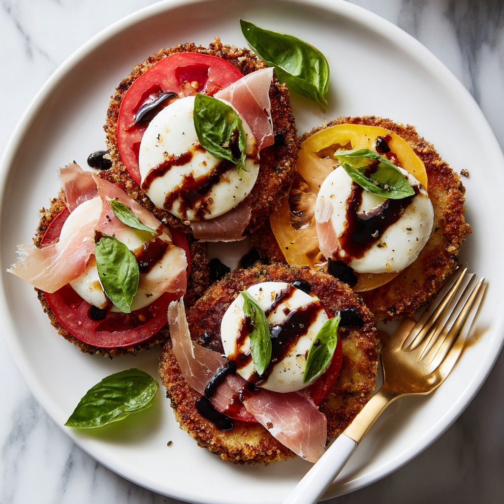 Crispy Eggplant Caprese Salad with Prosciutto Recipe - Recipe Image