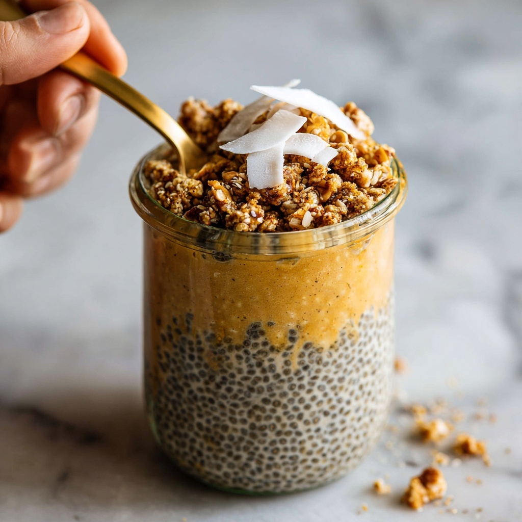 Mango Lassi Chia Pudding with Sticky Walnut Crumble Recipe - Recipe Image