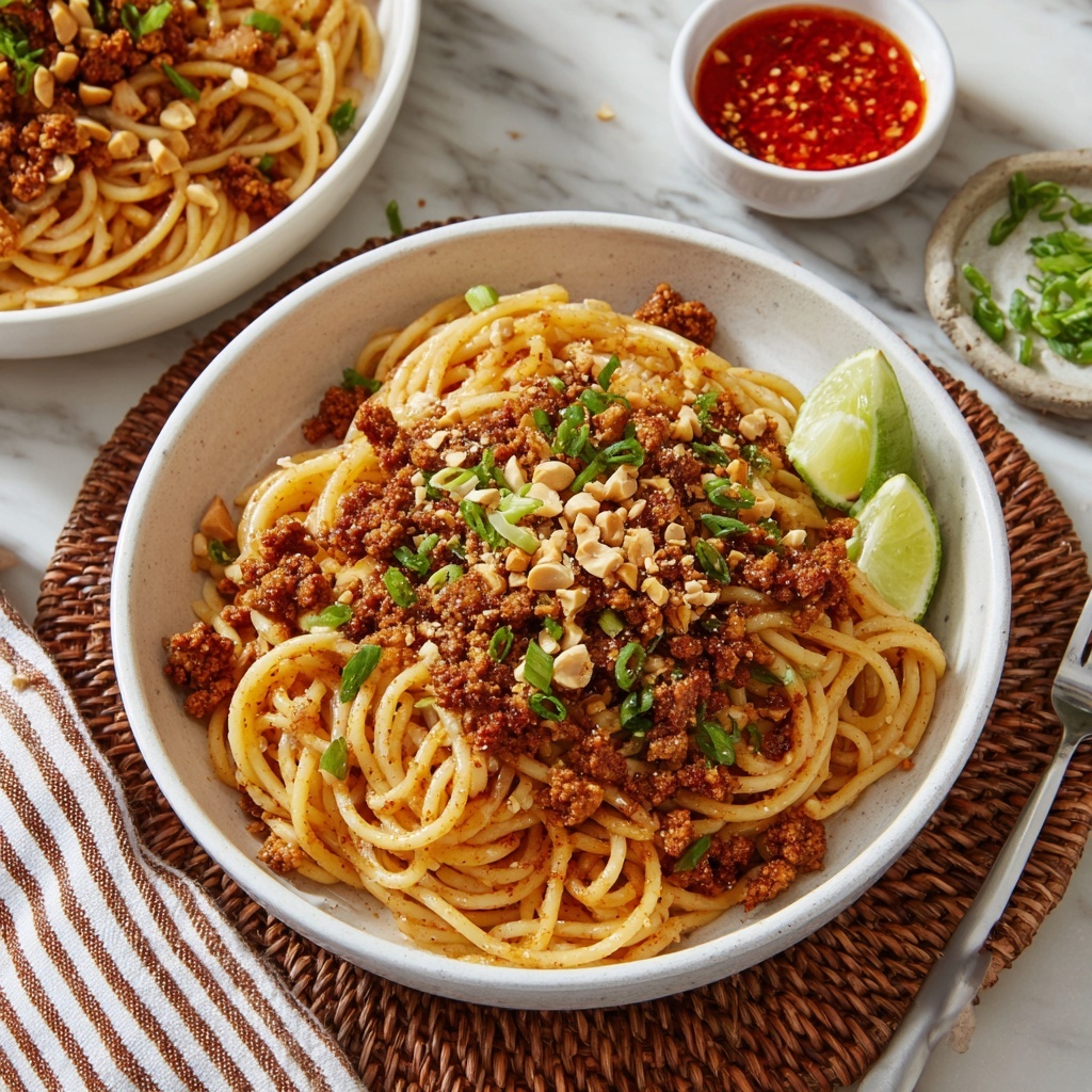 Creamy Coconut Peanut Noodles with Chicken and Veggies Recipe - Recipe Image