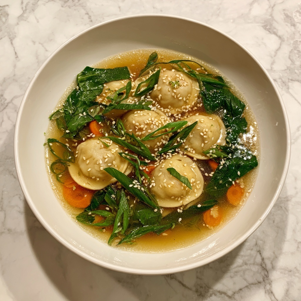 Comforting Beef Potsticker Soup: Warm and Flavorful Bowl of Deliciousness Recipe - Recipe Image