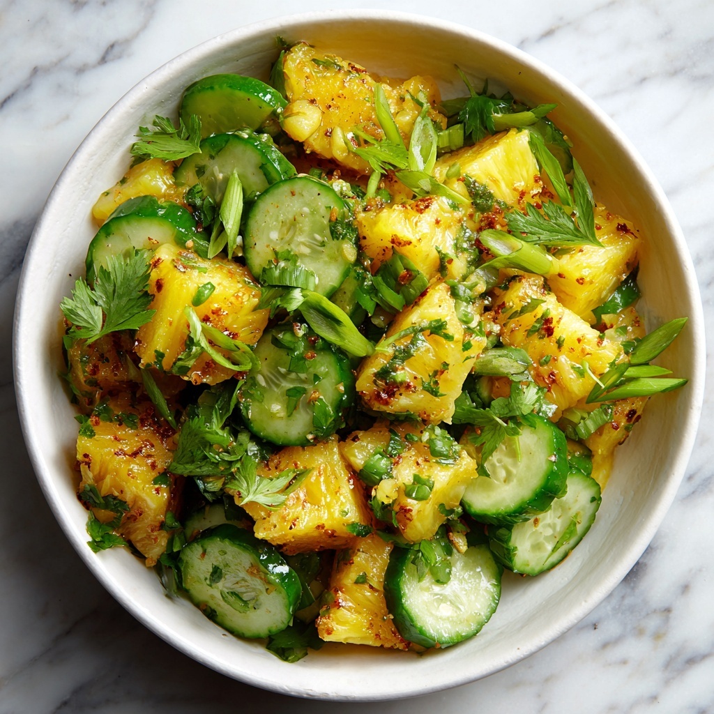 Light and Zesty Pineapple Cucumber Salad for Refreshing Snacking Recipe - Recipe Image