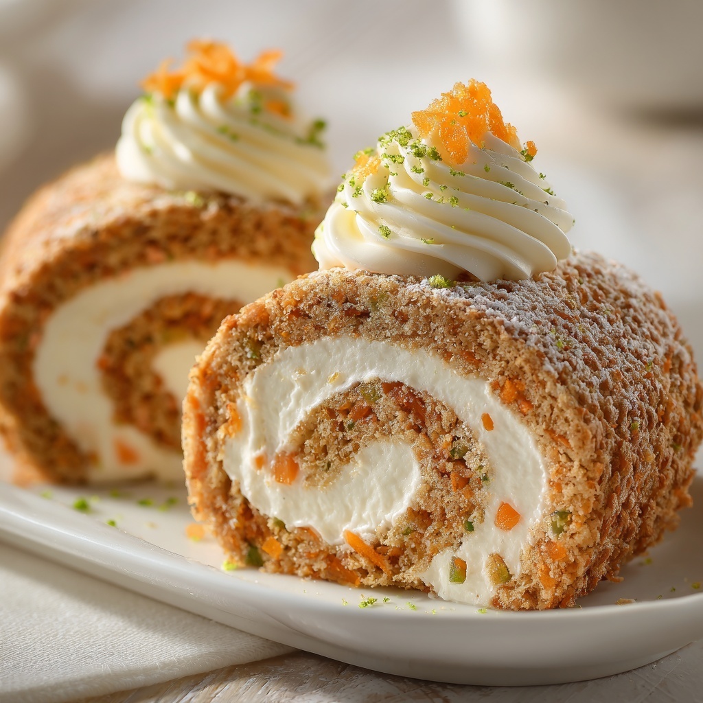 Carrot Cake Roll with Cream Cheese Frosting Recipe - Recipe Image