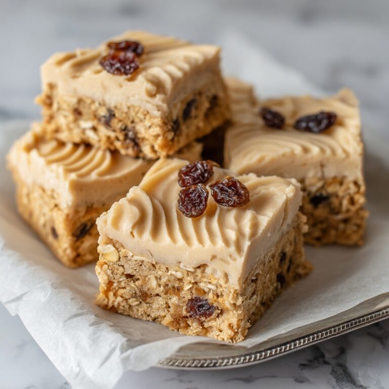 Oatmeal Raisin Cookie Bars with Maple Frosting Recipe
