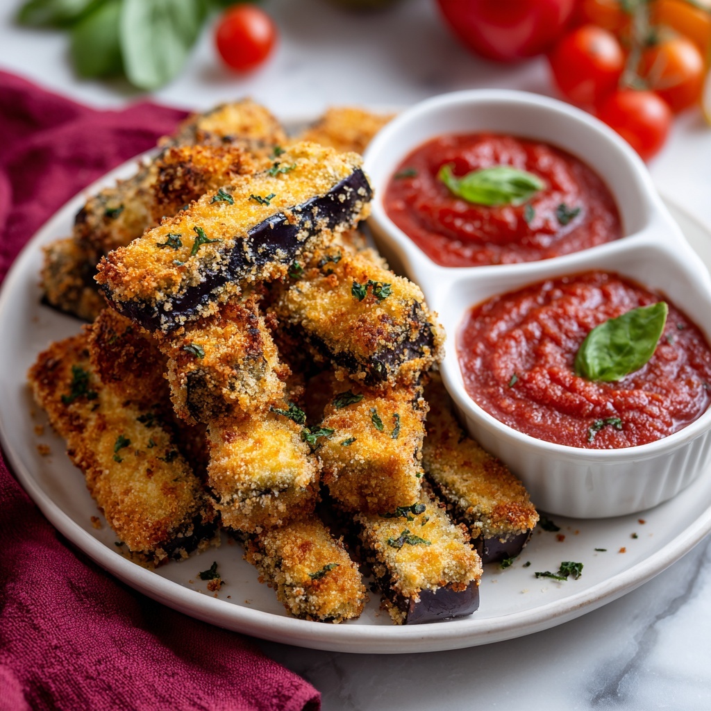 Crispy Baked Eggplant Fries with Marinara Recipe - Recipe Image