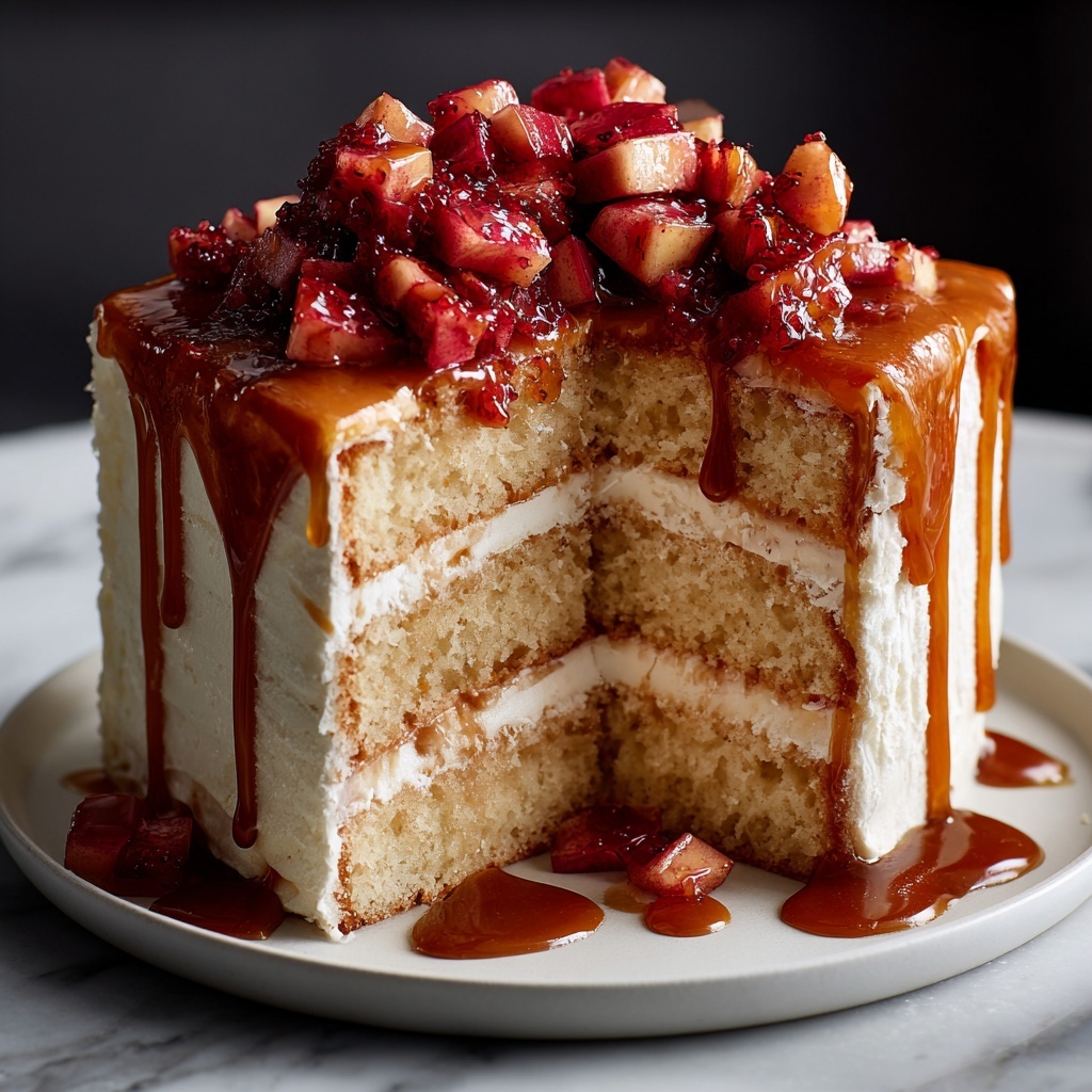 Caramel Apple Cheesecake Cake Recipe - Recipe Image