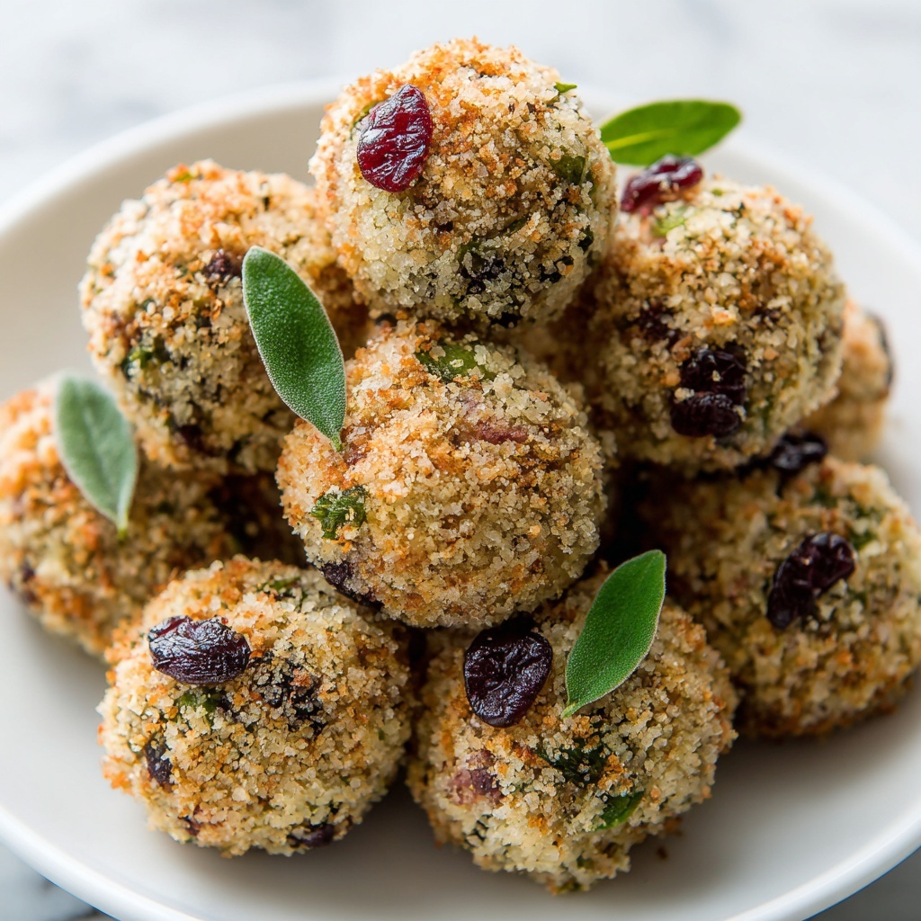 Cranberry & Turkey Stuffing Balls Recipe - Recipe Image