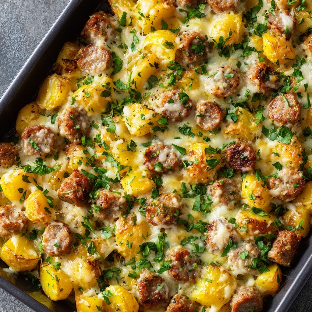 Irresistible Cheesy Ranch Potatoes and Smoked Sausage Recipe - Recipe Image