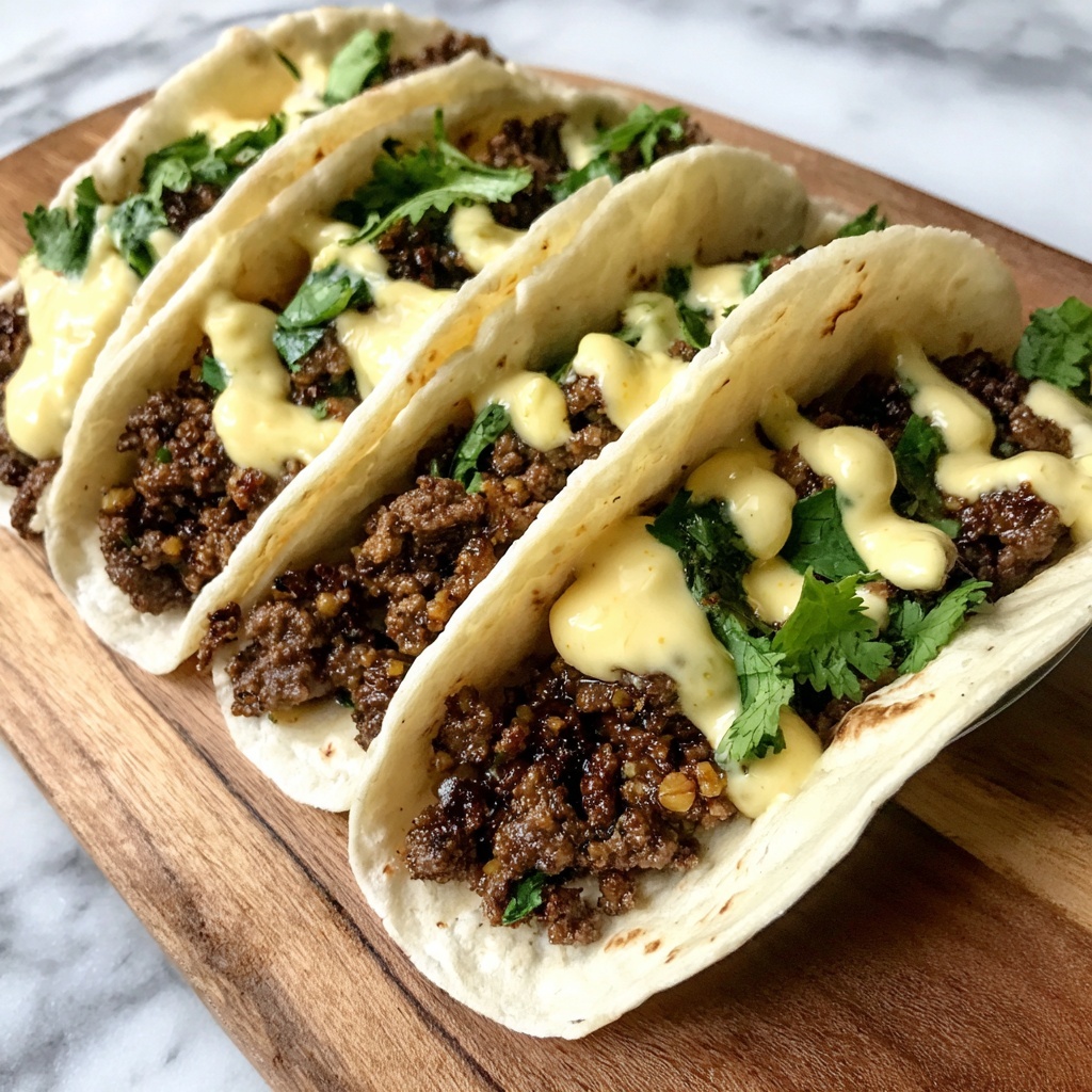 Garlic Butter Honey BBQ Beef Tacos Recipe - Recipe Image