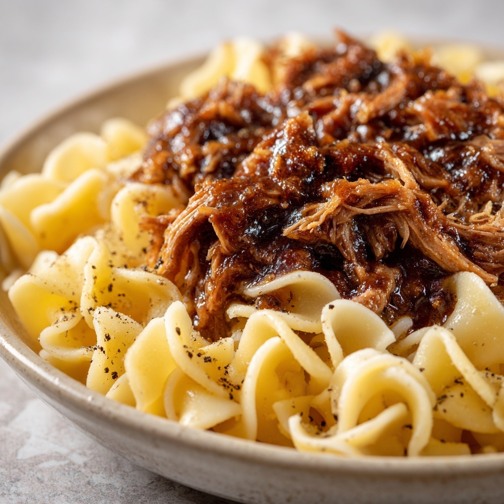 Crock Pot Mississippi Beef Noodles Recipe - Recipe Image