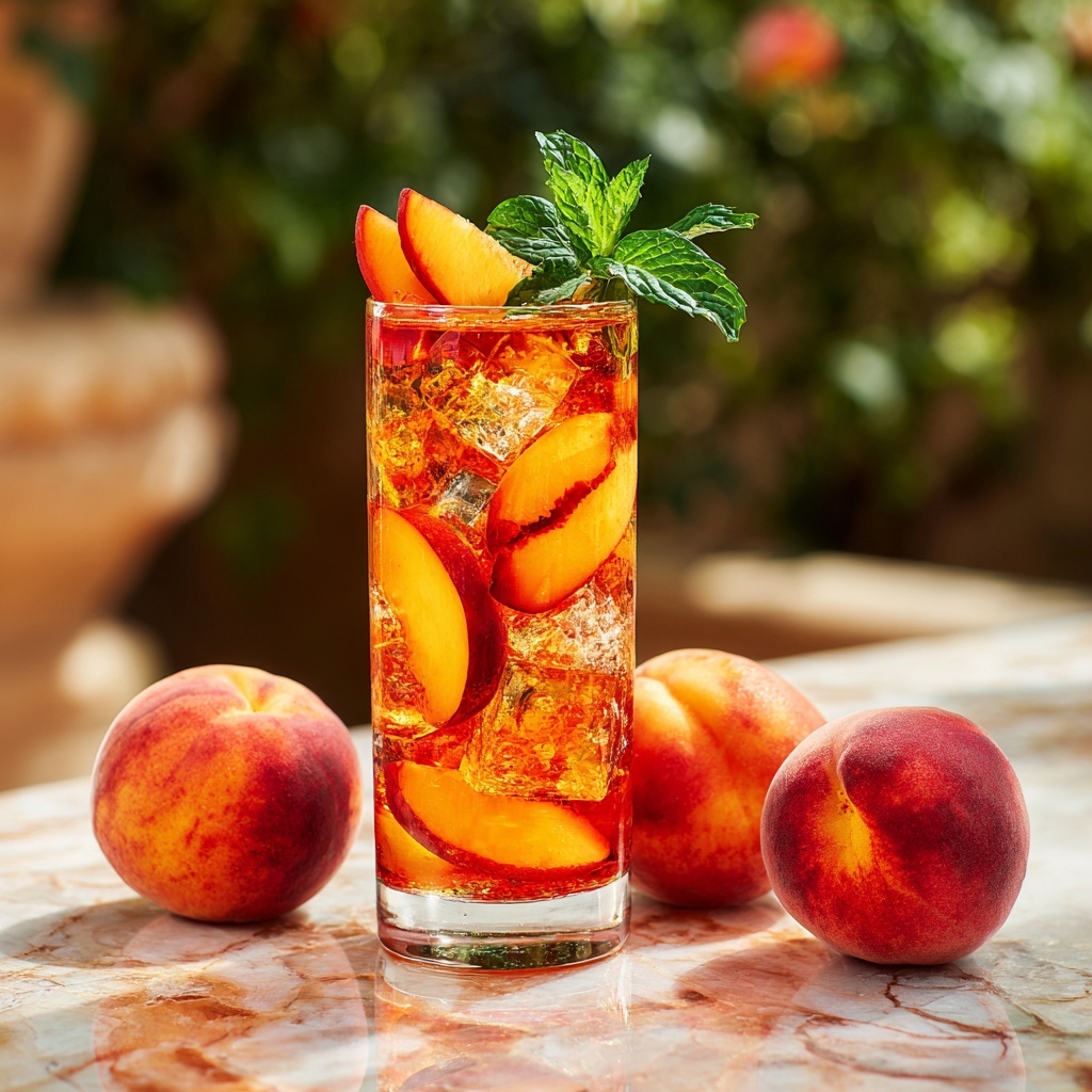 Peach Hibiscus Sunset Tea: Your Refreshing Summer Sip Recipe - Recipe Image