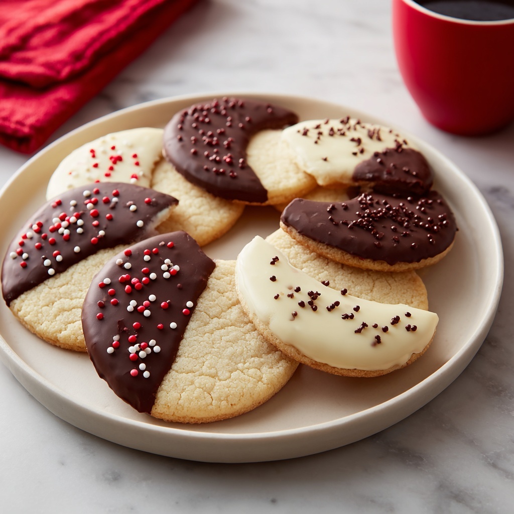 Chocolate Dipped Shortbread Cookies Recipe - Recipe Image