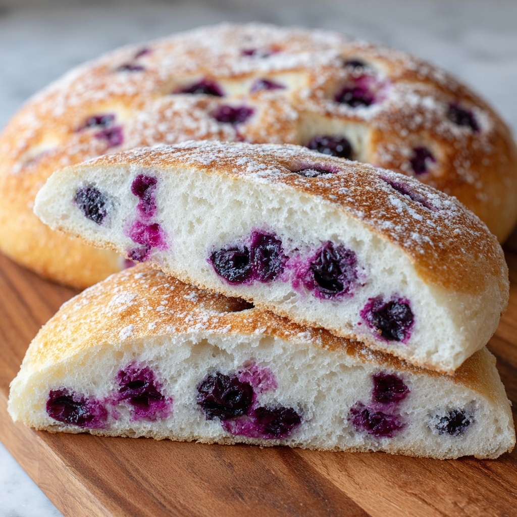 Lemon Blueberry Sourdough Bread Recipe - Recipe Image