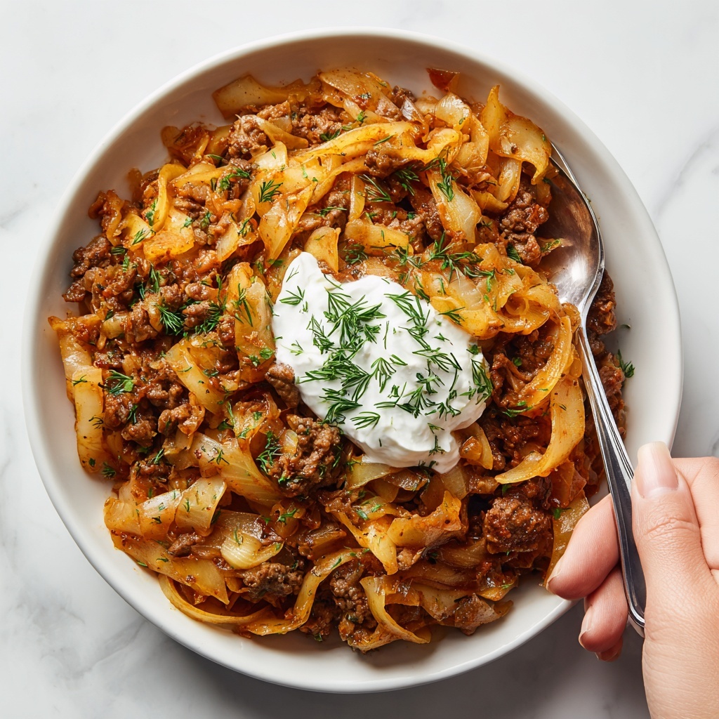 One Pot French Onion Pasta Recipe - Recipe Image