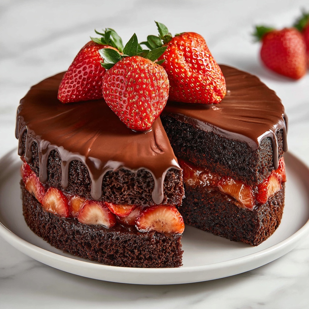 Chocolate Cake with Strawberry Filling and Rich Chocolate Frosting Recipe - Recipe Image