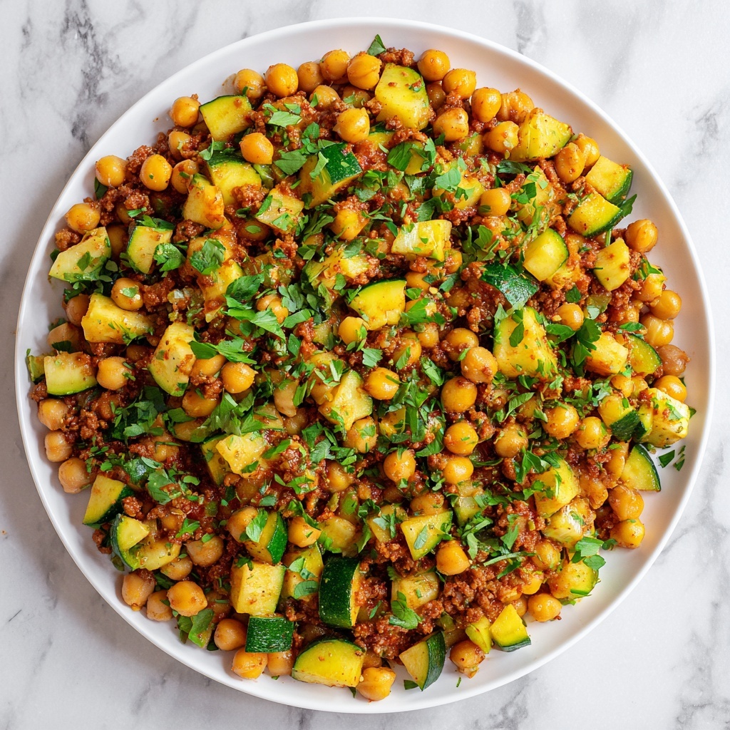 Ground Turkey Zucchini Chickpea Skillet Recipe - Recipe Image