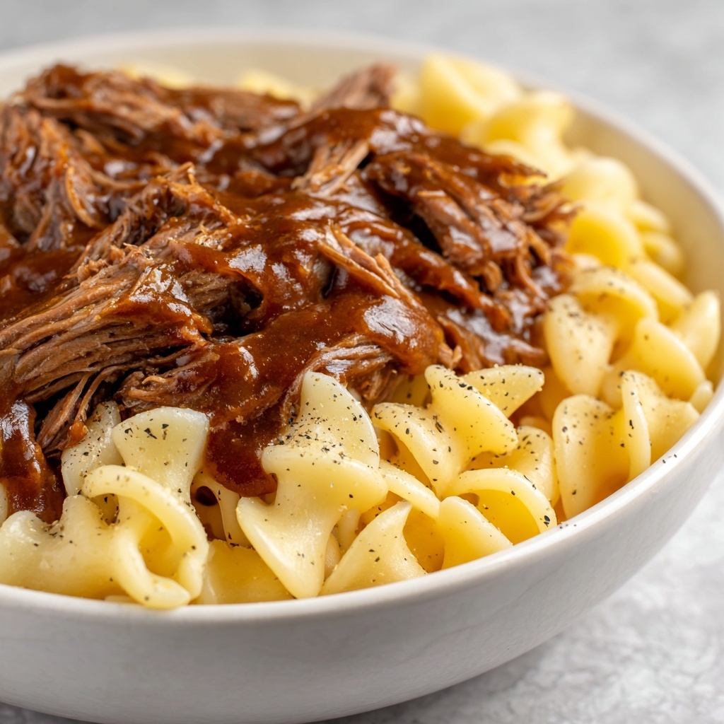 Crock Pot Mississippi Beef Noodles Recipe - Recipe Image