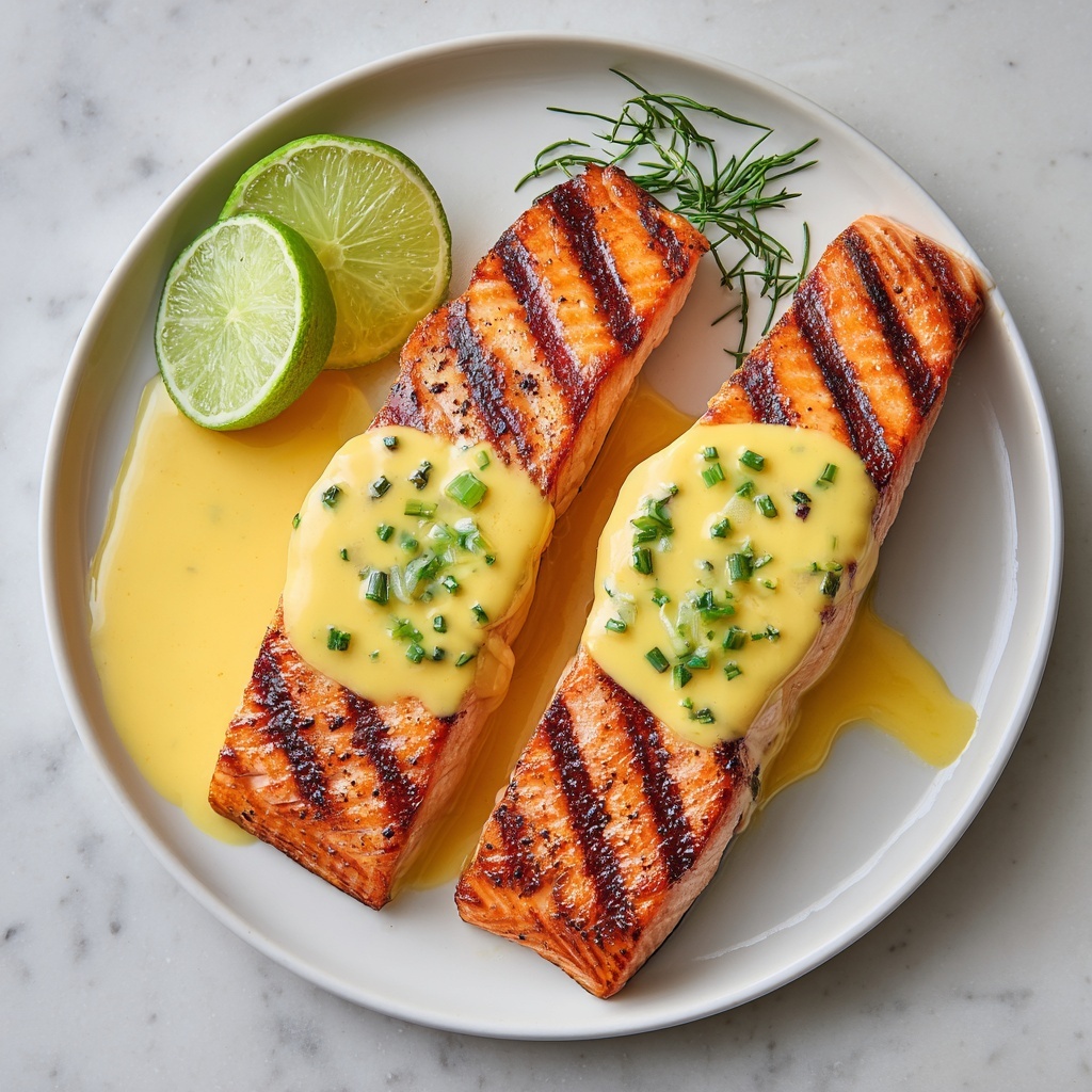 Grilled Salmon with Dijon Mustard Sauce Recipe - Recipe Image
